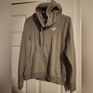 gray funnel neck nike hoodie women’s